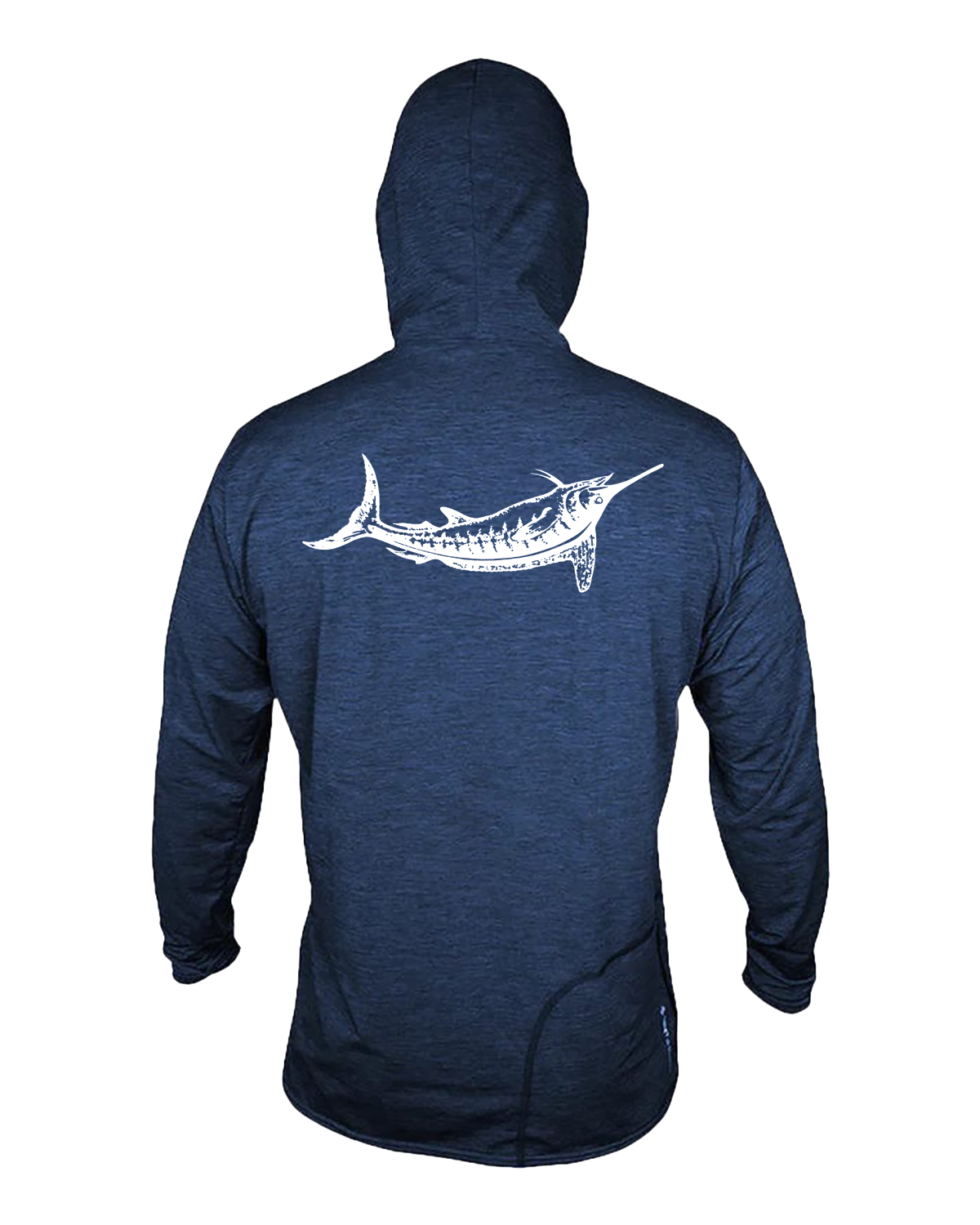 White Marlin Anetik Pro Tech Hooded Long Sleeve T-Shirt Big Back