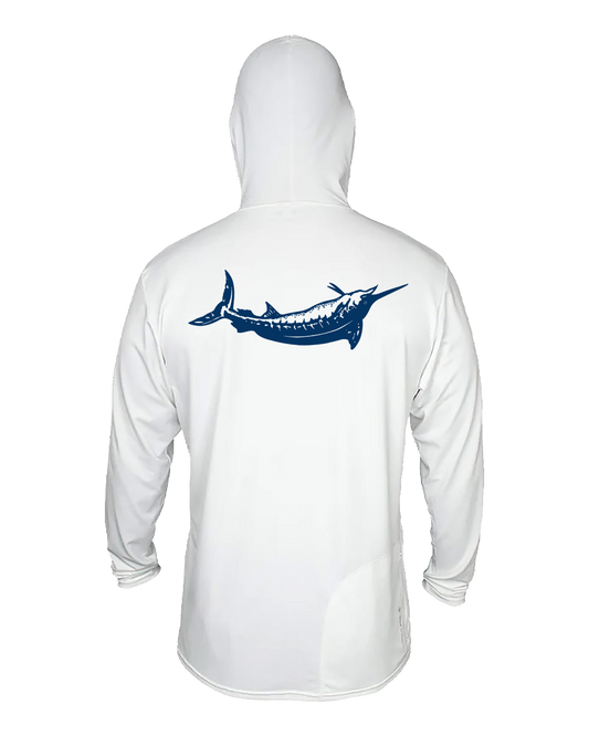Blue Marlin Anetik Pro Tech Hooded Long Sleeve T-Shirt Big Back