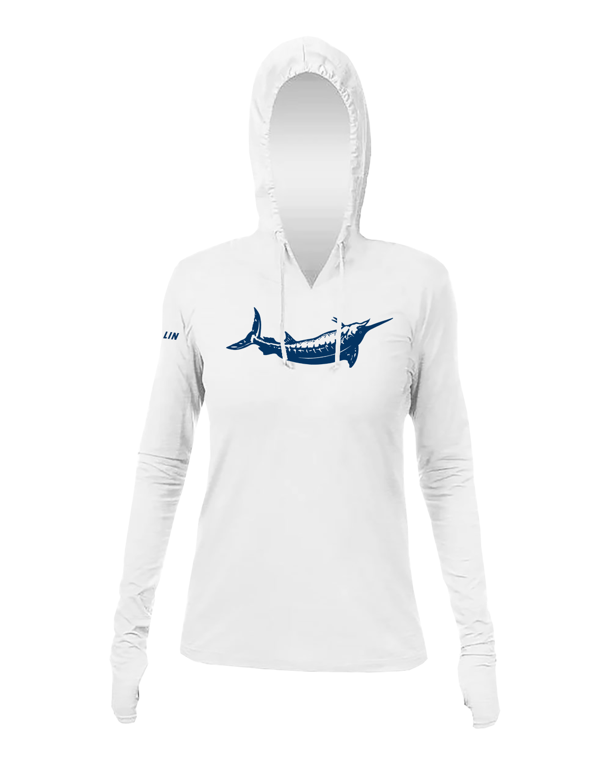 Female Blue Marlin Anetik Pro Tech Hooded Long Sleeve T-Shirt