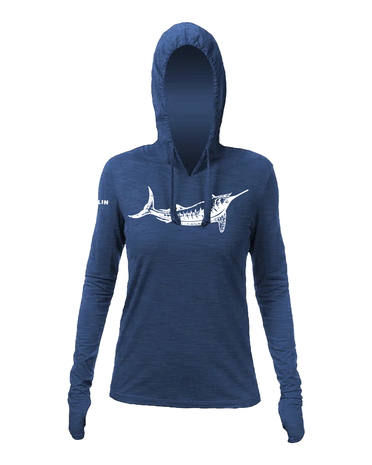 Female White Marlin Anetik Pro Tech Hooded Long Sleeve T-Shirt