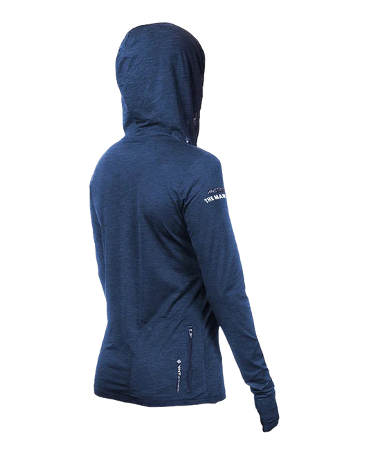 Female White Marlin Anetik Pro Tech Hooded Long Sleeve T-Shirt