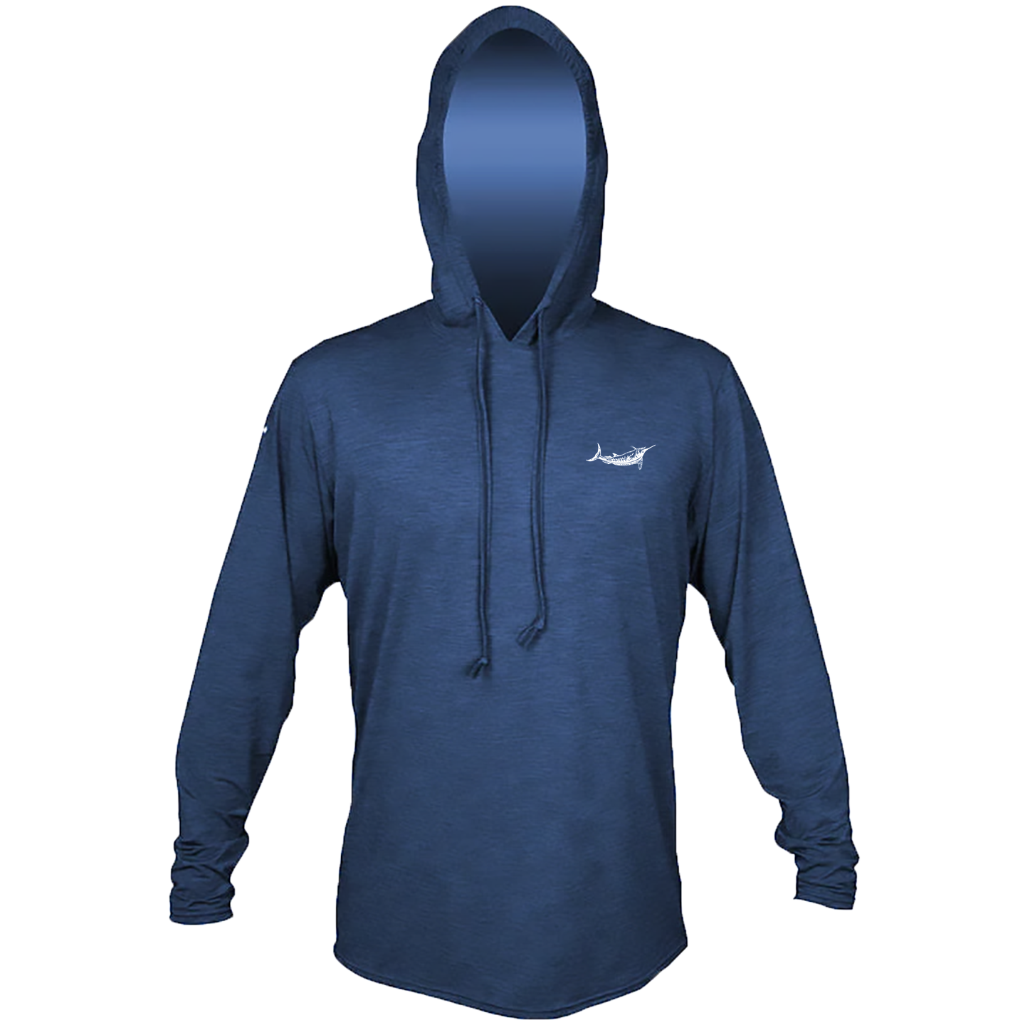 White Marlin Anetik Pro Tech Hooded Long Sleeve T-Shirt Chest Art